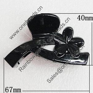 Fashional hair Clip with Plastic, 67x40mm, Sold by Group