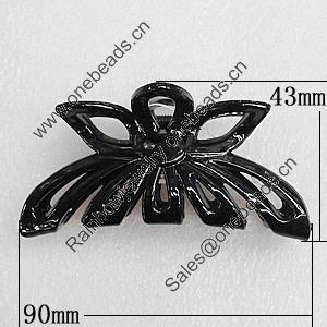 Fashional hair Clip with Plastic, 90x43mm, Sold by Group