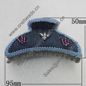 Fashional hair Clip with Cloth, 90x50mm, Sold by Group