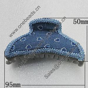 Fashional hair Clip with Cloth, 90x50mm, Sold by Group