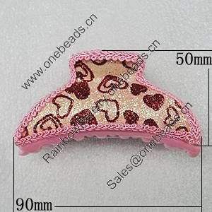 Fashional hair Clip with Leather, 90x50mm, Sold by Group