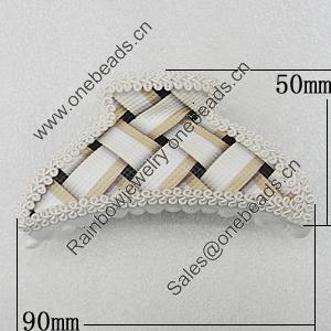 Fashional hair Clip with Leather, 90x50mm, Sold by Group