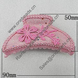 Fashional hair Clip with Leather, 90x50mm, Sold by Group