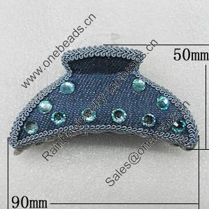 Fashional hair Clip with Cloth, 90x50mm, Sold by Group