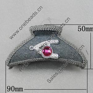 Fashional hair Clip with Cloth, 90x50mm, Sold by Group