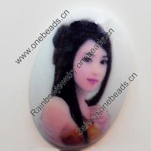 Resin Cabochons, No-Hole Jewelry findings, Oval, 20x30mm, Sold by Bag