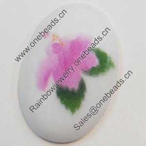 Resin Cabochons, No-Hole Jewelry findings, Oval, 20x30mm, Sold by Bag