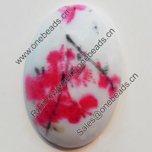 Resin Cabochons, No-Hole Jewelry findings, Oval, 20x30mm, Sold by Bag