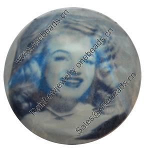 Resin Faceted Cabochons, No-Hole Jewelry findings, 40mm, Sold by Bag