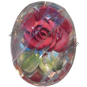 Resin Faceted Cabochons, No-Hole Jewelry findings, 30x40mm, Sold by PC