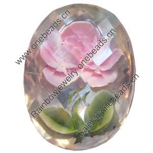 Resin Faceted Cabochons, No-Hole Jewelry findings, 30x40mm, Sold by PC