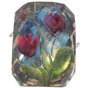 Resin Faceted Cabochons, No-Hole Jewelry findings, 25x35mm, Sold by PC