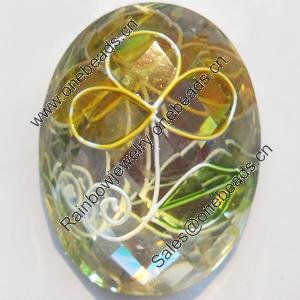 Resin Faceted Cabochons, No-Hole Jewelry findings, 30x40mm, Sold by PC