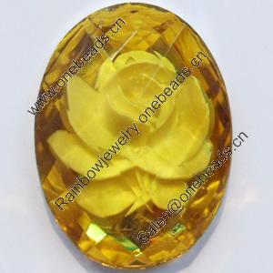 Resin Faceted Cabochons, No-Hole Jewelry findings, 18x25mm, Sold by PC