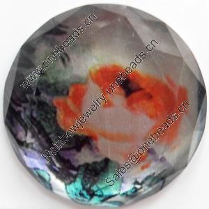 Resin Faceted Cabochons, No-Hole Jewelry findings, 30mm, Sold by Bag