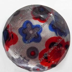 Resin Faceted Cabochons, No-Hole Jewelry findings, 30mm, Sold by Bag