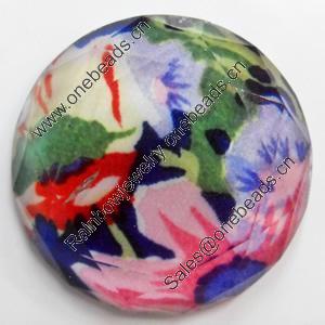 Resin Faceted Cabochons, No-Hole Jewelry findings, 30mm, Sold by Bag