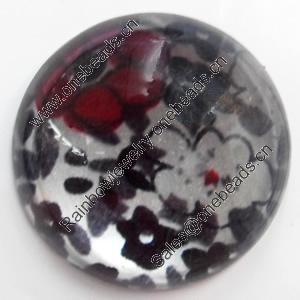 Resin Cabochons, No-Hole Jewelry findings, 30mm, Sold by Bag