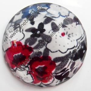 Resin Faceted Cabochons, No-Hole Jewelry findings, 30mm, Sold by Bag