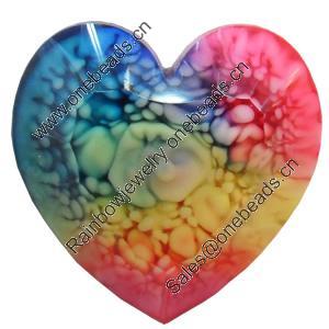 Resin Cabochons, No-Hole Jewelry findings, Faceted Heart, Size Approx:25mm, Sold by PC