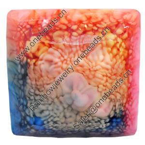 Resin Cabochons, No-Hole Jewelry findings, Faceted Square, Size Approx:25mm, Sold by PC