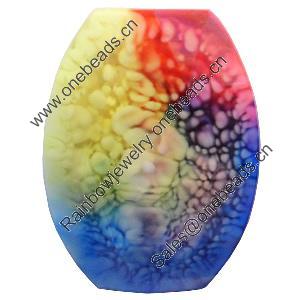 Resin Faceted Cabochons, No-Hole Jewelry findings, Size Approx:30x40mm, Sold by PC