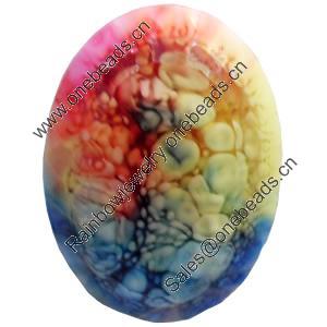 Resin Cabochons, No-Hole Jewelry findings, Faceted Oval, Size Approx:30x40mm, Sold by PC