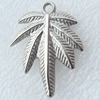Jewelry findings, CCB Plastic Pendant Platina Plated, Leaf, 24x31mm, Hole:2mm, Sold by Bag