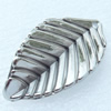 Jewelry findings, CCB Plastic Pendant Platina Plated, Leaf, 19x37mm, Hole:2mm, Sold by Bag