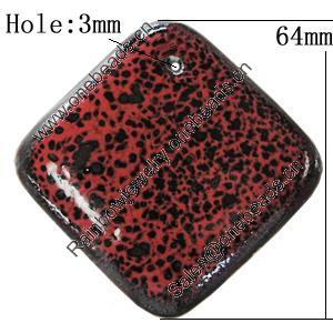 Ceramic Pendants, Diamond 64mm Hole:3mm, Sold by PC