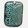 Ceramic Pendants, Rectangle 58x42mm Hole:2.5mm, Sold by PC