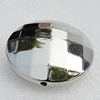 Jewelry findings, CCB Plastic Beads, Platina Plated, Faceted Flat Round 35mm Hole:2.5mm, Sold by Bag
