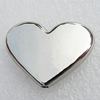 Jewelry findings, CCB Plastic Beads, Platina Plated, Heart 24x18mm Hole:1.5mm, Sold by Bag