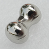 Jewelry findings, CCB Plastic Beads, Platina Plated, Pillow 17x9mm Hole:2mm, Sold by Bag