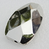 Jewelry findings, CCB Plastic Beads, Platina Plated, Faceted Nugget 35x22mm Hole:2mm, Sold by Bag