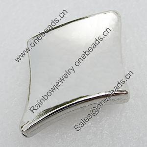 Jewelry findings, CCB Plastic Beads, Platina Plated, Twist Diamond 40x30mm Hole:2mm, Sold by Bag