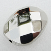 Jewelry findings, CCB Plastic Beads, Platina Plated, Faceted Rectangle 23x20mm Hole:2mm, Sold by Bag