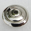 Jewelry findings, CCB Plastic Beads, Platina Plated, Flat Round 21x7mm Hole:3mm, Sold by Bag