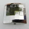 Jewelry findings, CCB Plastic Beads, Platina Plated, Faceted Square 25mm Hole:2mm, Sold by Bag