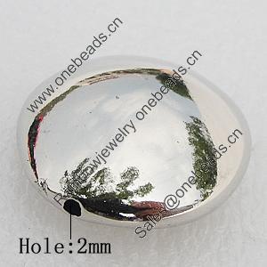 Jewelry findings, CCB Plastic Beads, Platina Plated, 32x29mm Hole:2mm, Sold by Bag