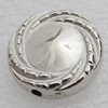 Jewelry findings, CCB Plastic Beads, Platina Plated, Flat Round 16x6mm Hole:2mm, Sold by Bag