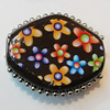 Handmade Indonesia Beads, Diamond 27x23mm Hole:4.5mm, Sold by PC