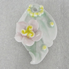 Ceramics Pendants, Flower 50x33mm Hole:2.5mm, Sold by PC