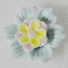 Ceramics Pendants, Flower 40mm Hole:7x4mm, Sold by PC