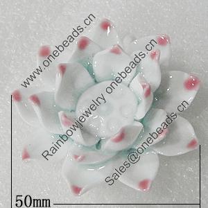 Ceramics Pendants, Flower 50mm Hole:3.5mm, Sold by PC