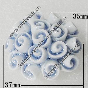 Ceramics Beads, Flower 37x35mm Hole:3.5mm, Sold by PC