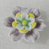 Ceramics Pendants, Flower 37mm Hole:3.5mm, Sold by PC