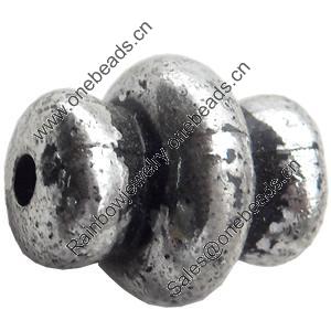 Antique Silver Plastic Beads, 13x10mm, Hole:Approx 2mm, Sold by Bag