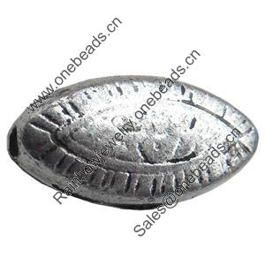 Antique Silver Plastic Beads, 14x7mm, Hole:Approx 2mm, Sold by Bag