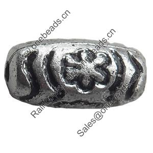 Antique Silver Plastic Beads, 11x6mm, Hole:Approx 2mm, Sold by Bag